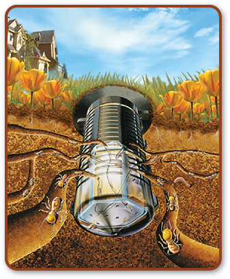 Exterra in-ground termite bait station cutaway