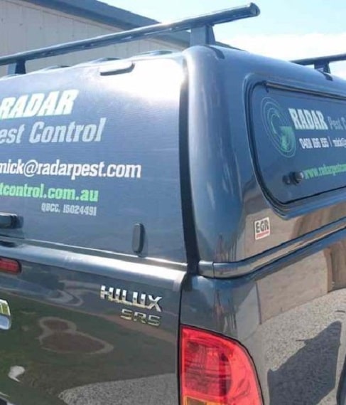 Mick from Radar Pest Control with professional equipment and vehicle